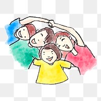 Happy family png sticker, transparent background. Free public domain CC0 image