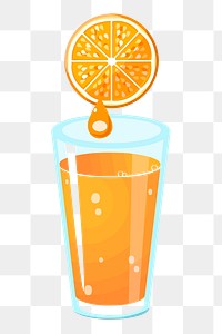 Orange juice png sticker, drinks illustration, transparent background. Free public domain CC0 image