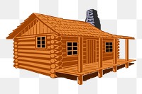 Wooden cabin png sticker, architecture illustration, transparent background. Free public domain CC0 image