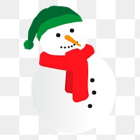 Snowman png sticker, Christmas illustration, transparent background. Free public domain CC0 image
