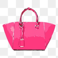 Pink bag png sticker illustration, transparent background. Free public domain CC0 image.