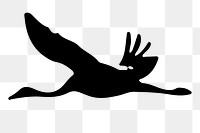 Bird silhouette png sticker, animal illustration, transparent background. Free public domain CC0 image