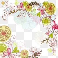 Flower frame png sticker, botanical illustration, transparent background. Free public domain CC0 image