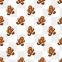 Gingerbread pattern png sticker, food illustration, transparent background. Free public domain CC0 image