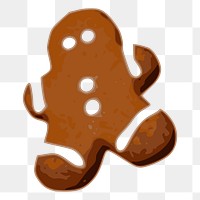 Gingerbread man png sticker, food illustration, transparent background. Free public domain CC0 image