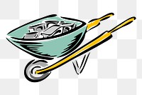 Wheelbarrow png sticker, transparent background. Free public domain CC0 image.