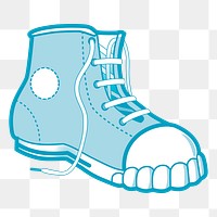 Blue sneaker png sticker, transparent background. Free public domain CC0 image.