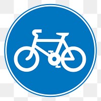 Png bicycle crossing sign sticker, transparent background. Free public domain CC0 image.