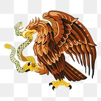 Png eagle and snake  sticker, transparent background. Free public domain CC0 image.