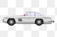 Gullwing car png sticker, transparent background. Free public domain CC0 image.