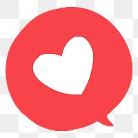 Png heart speech bubble sticker, transparent background. Free public domain CC0 image.