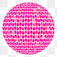 Heart sphere png sticker, transparent background. Free public domain CC0 image.