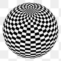 Checkered sphere png sticker, transparent background. Free public domain CC0 image.