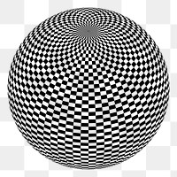 Checkered sphere png sticker, transparent background. Free public domain CC0 image.