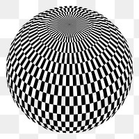 Checkered sphere png sticker, transparent background. Free public domain CC0 image.