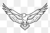 Flying eagle png sticker, transparent background. Free public domain CC0 image.