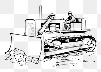 Bulldozer png sticker, transparent background. Free public domain CC0 image.