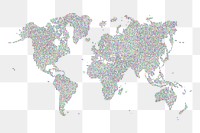 World continent png sticker, transparent background. Free public domain CC0 image.