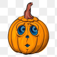 Jack-'o-lantern pumpkin png sticker, transparent background. Free public domain CC0 image.