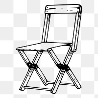 Folding chair png sticker, transparent background. Free public domain CC0 image.