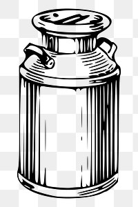 Milk churn png sticker, transparent background. Free public domain CC0 image.