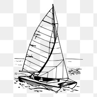 Sailboat png sticker, transparent background. Free public domain CC0 image.