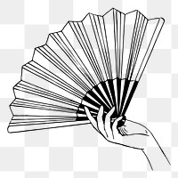 Handheld fan png sticker, transparent background. Free public domain CC0 image.