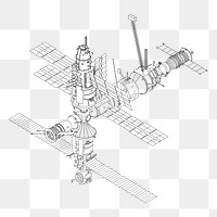 Space station png sticker, transparent background. Free public domain CC0 image.