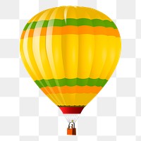 Air balloon png sticker, transparent background. Free public domain CC0 image.