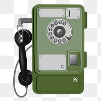 Vintage telephone png sticker, transparent background. Free public domain CC0 image.