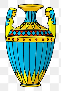 Egyptian vase png sticker, transparent background. Free public domain CC0 image.