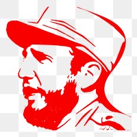 Fidel Castro png sticker, transparent background. Free public domain CC0 image.