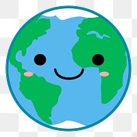 Smiling Earth png sticker, transparent background. Free public domain CC0 image.