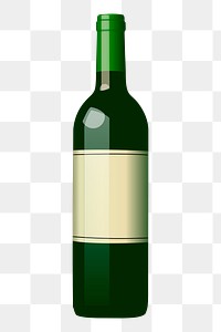 Wine bottle png sticker, transparent background. Free public domain CC0 image.