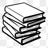 Book stack png sticker, transparent background. Free public domain CC0 image.