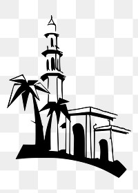 Mosque png sticker, architecture illustration, transparent background. Free public domain CC0 image