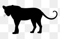 Tiger silhouette png sticker, animal illustration, transparent background. Free public domain CC0 image