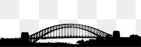 Sydney harbour png silhouette sticker, architecture illustration, transparent background. Free public domain CC0 image