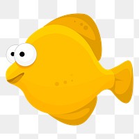 Yellow fish png sticker, animal illustration, transparent background. Free public domain CC0 image