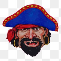 Pirate portrait png sticker, transparent background. Free public domain CC0 image