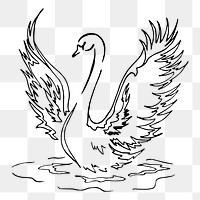 Swan png sticker, animal illustration, transparent background. Free public domain CC0 image