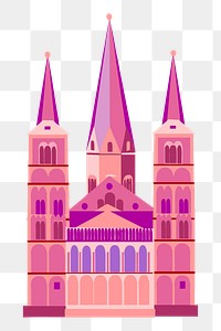 Church png sticker, architecture illustration, transparent background. Free public domain CC0 image
