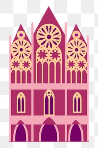 Church png sticker, architecture illustration, transparent background. Free public domain CC0 image