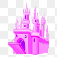 Castle png sticker, architecture illustration, transparent background. Free public domain CC0 image