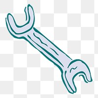 Wrench png sticker illustration, transparent background. Free public domain CC0 image.