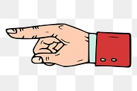 Pointing hand png sticker, business illustration, transparent background. Free public domain CC0 image