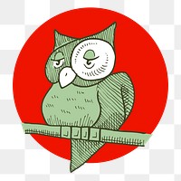 Owl cartoon png sticker, animal illustration, transparent background. Free public domain CC0 image