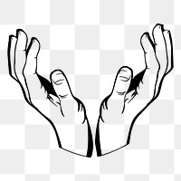 Cupping hands png sticker, transparent background. Free public domain CC0 image