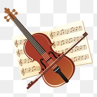 Violin png sticker, musical instrument illustration, transparent background. Free public domain CC0 image