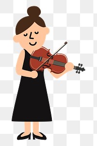 Female violinist png sticker, musician illustration, transparent background. Free public domain CC0 image